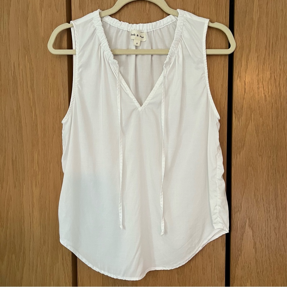 Cloth & Stone white tank with ties